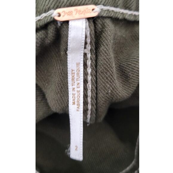 Free People Skirt Womens Size 4 Mini Army Green Splendor Boho Punk Goth Skirt - Picture 7 of 8